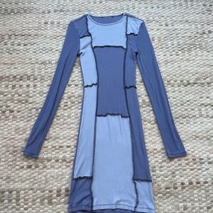 Stylish Blue Patchwork Dress
